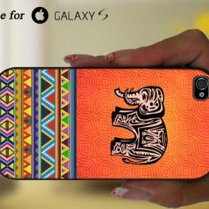 Elephant On Aztec Pattern Design For Iphone 4 4s 5..